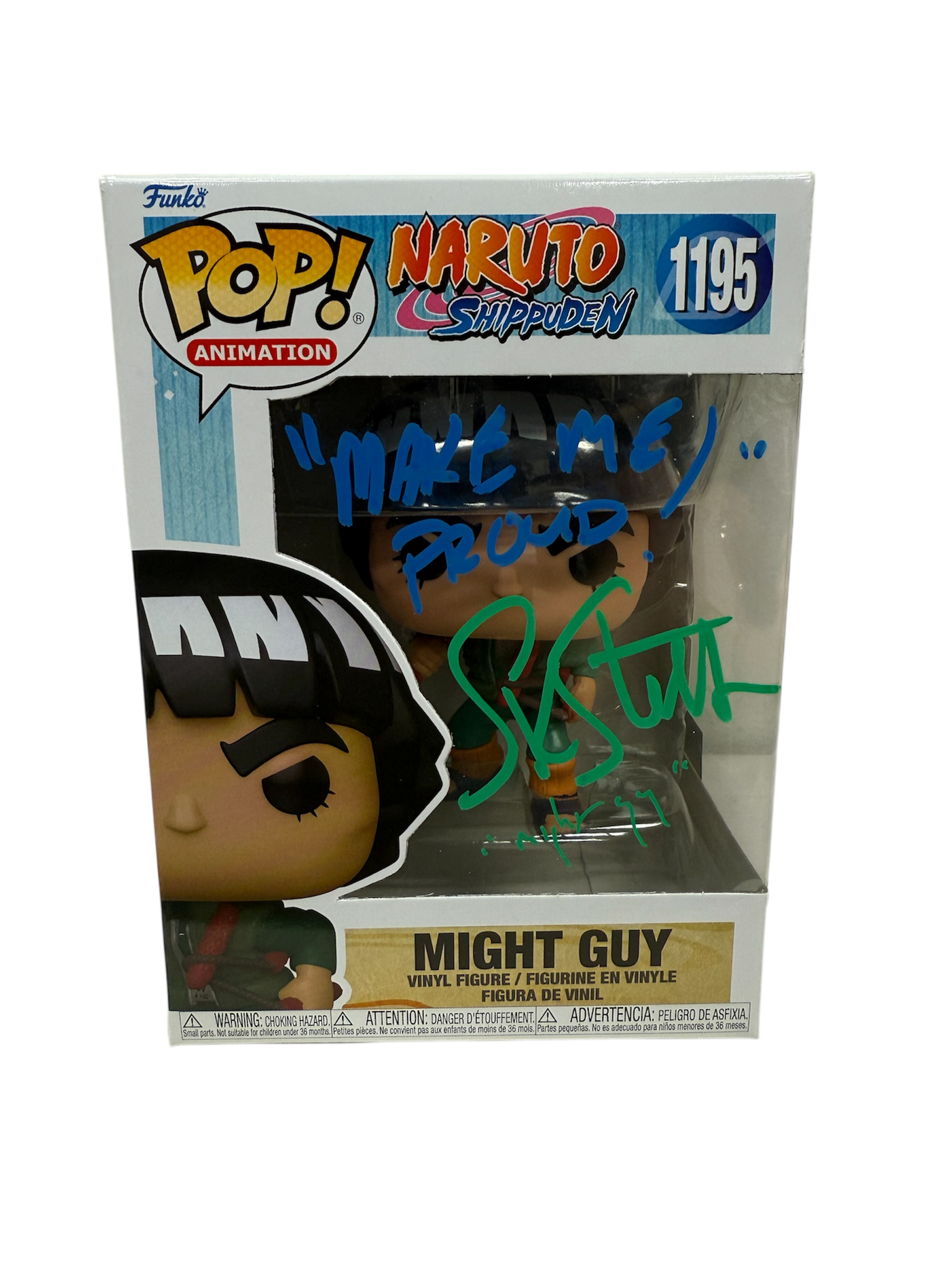 Skip Stellrecht Signed Funko Pop Naruto Might Guy MAS COA