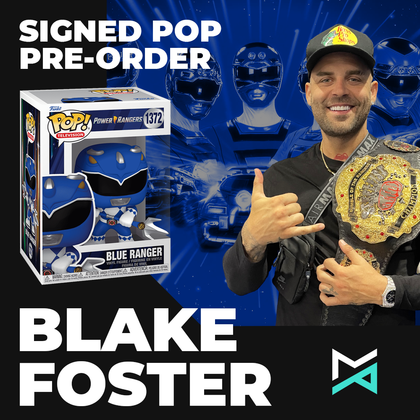 Blake Foster Autographed Blue Ranger Funko Pop with MAS COA