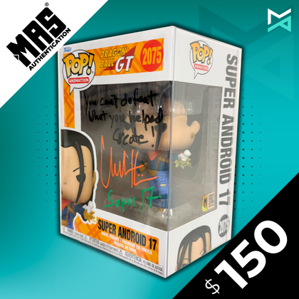 Super Android 17 Funko Pop Autographed by Chuck Huber